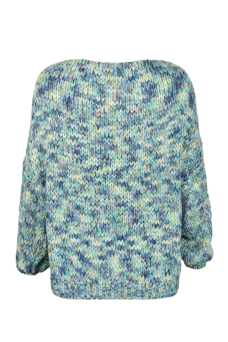 tara knitted jumper blue multi