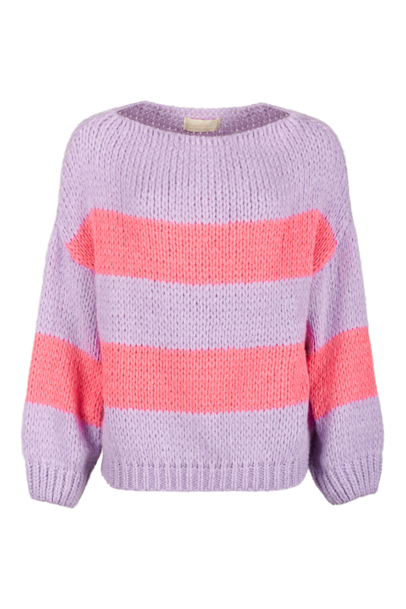 lilac & coral norma stripe jumper