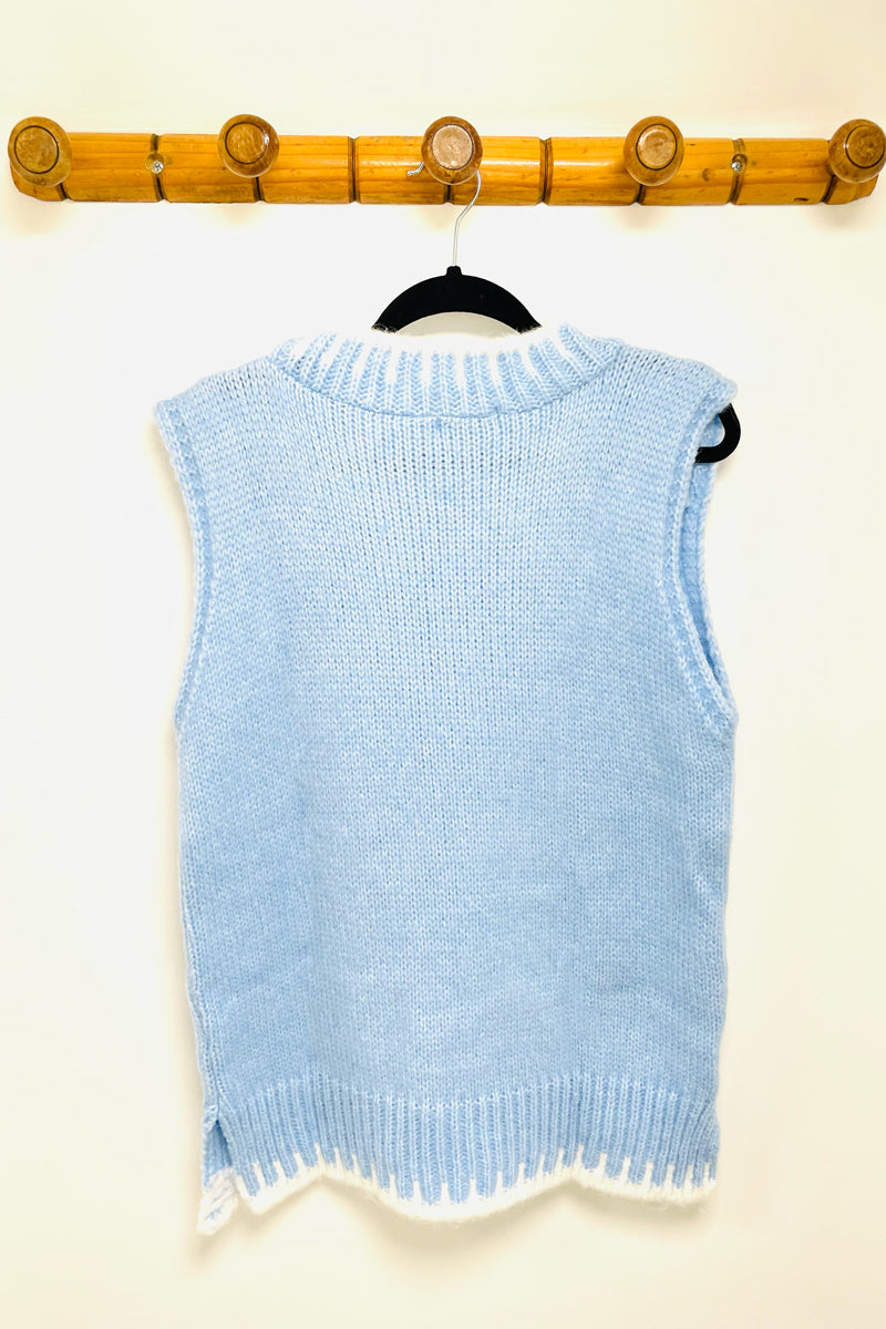 Contrast Stitch Knitted Tank Top