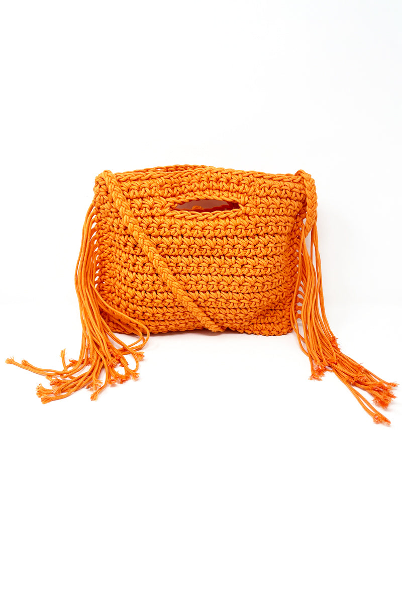 Crochet &amp; Fringe Crossbody Bag