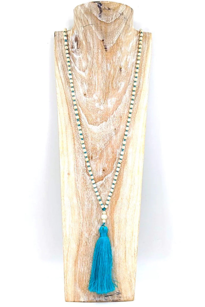 turquoise tassel necklace