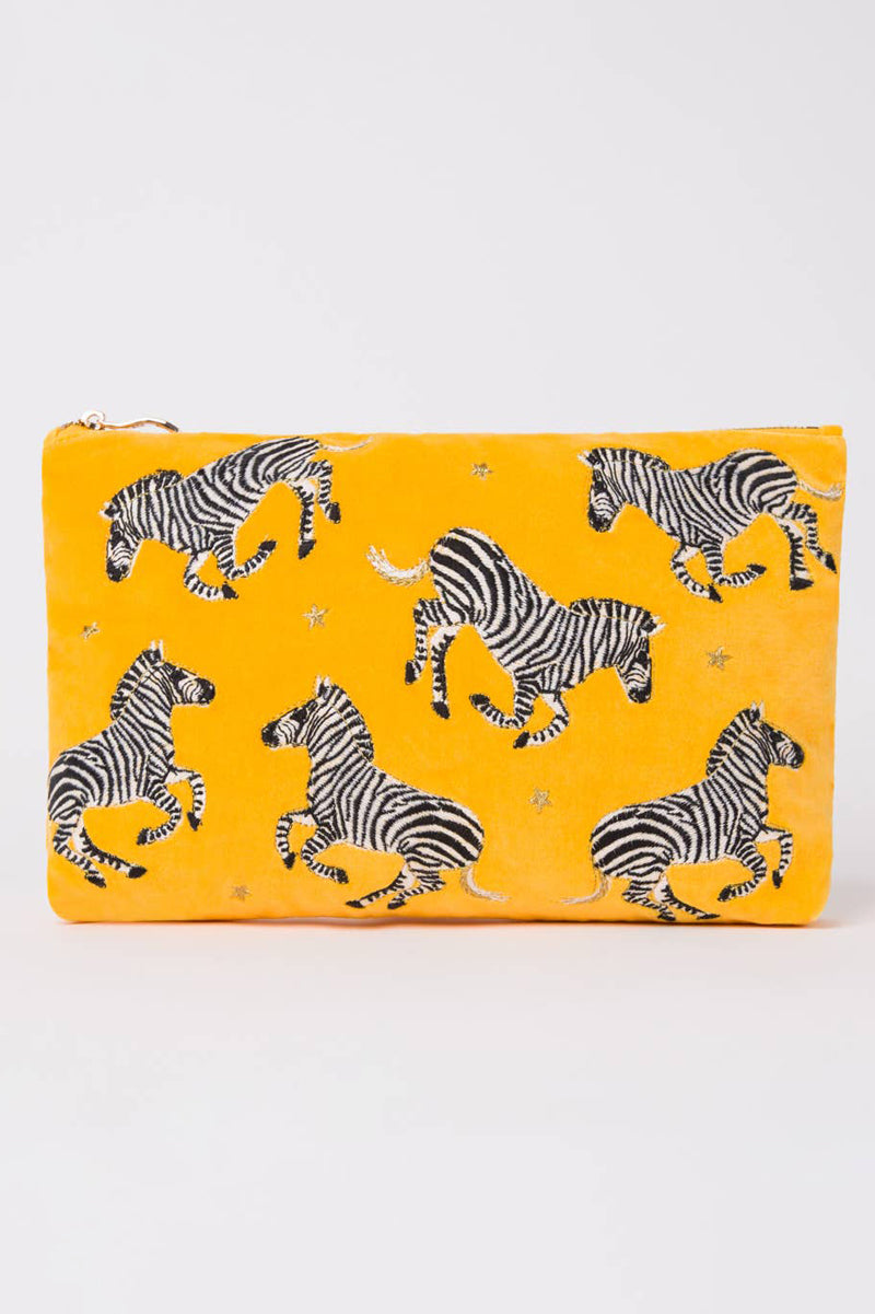 yellow zebra everyday pouch