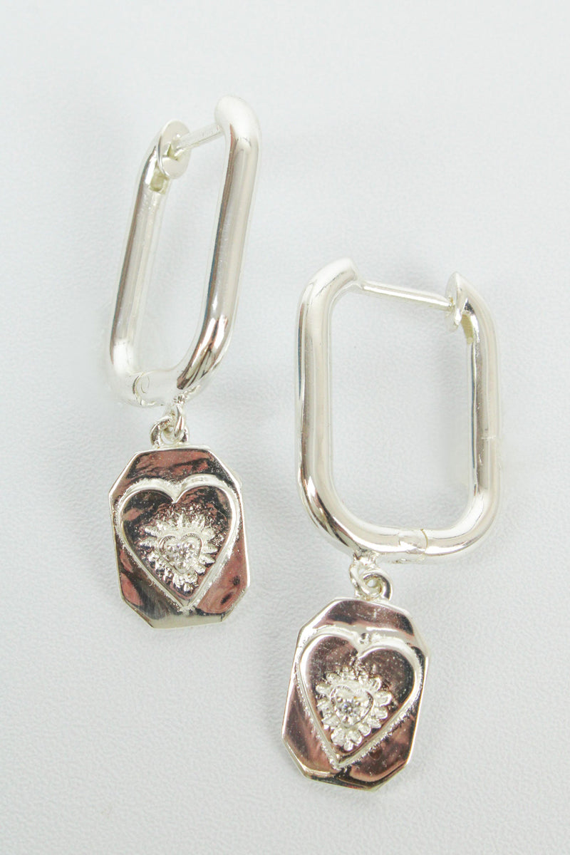 heart and crystal hoop earrings