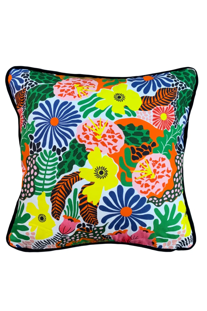 colourful groovy gardens cushion