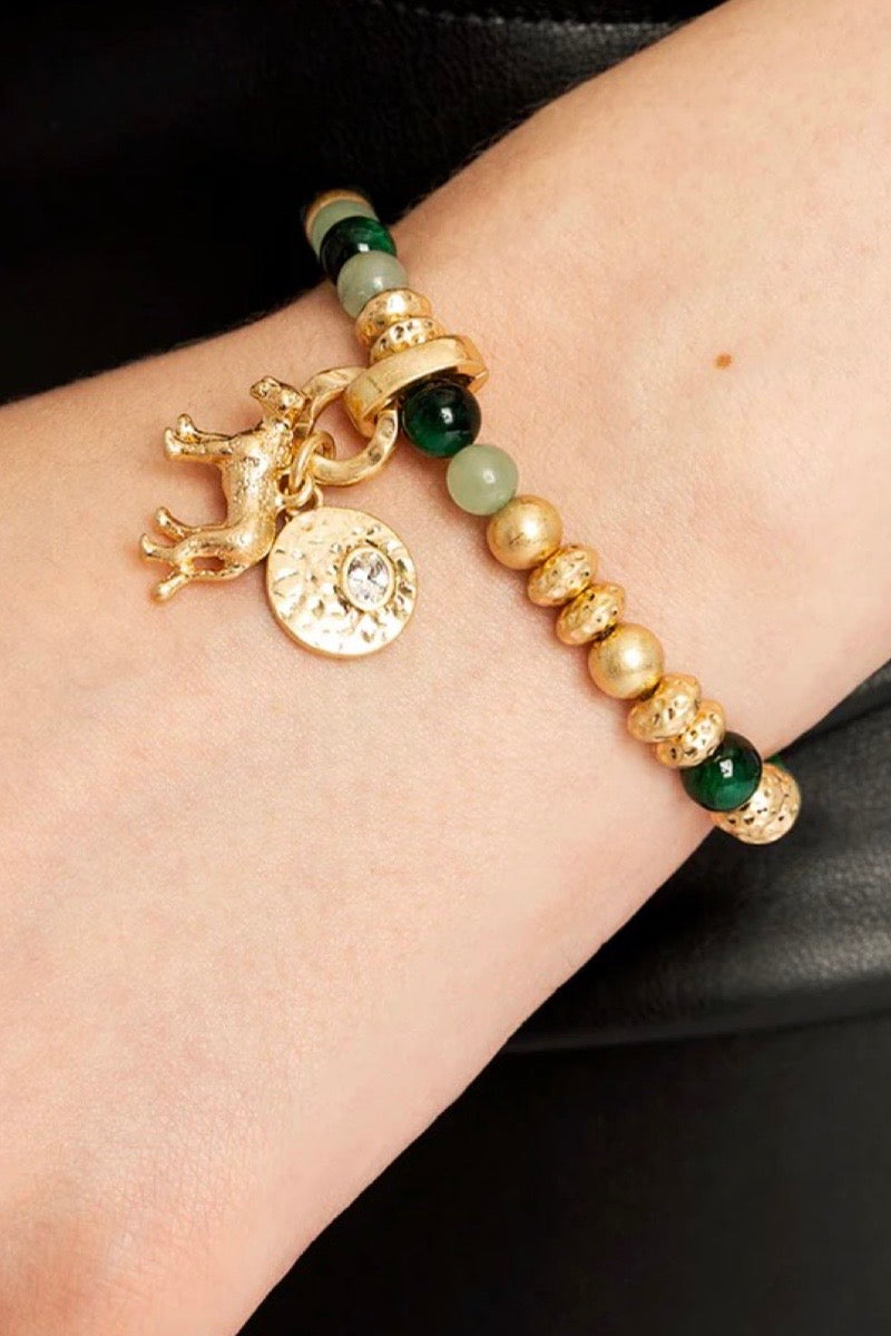 green majesty lioness charm bracelet