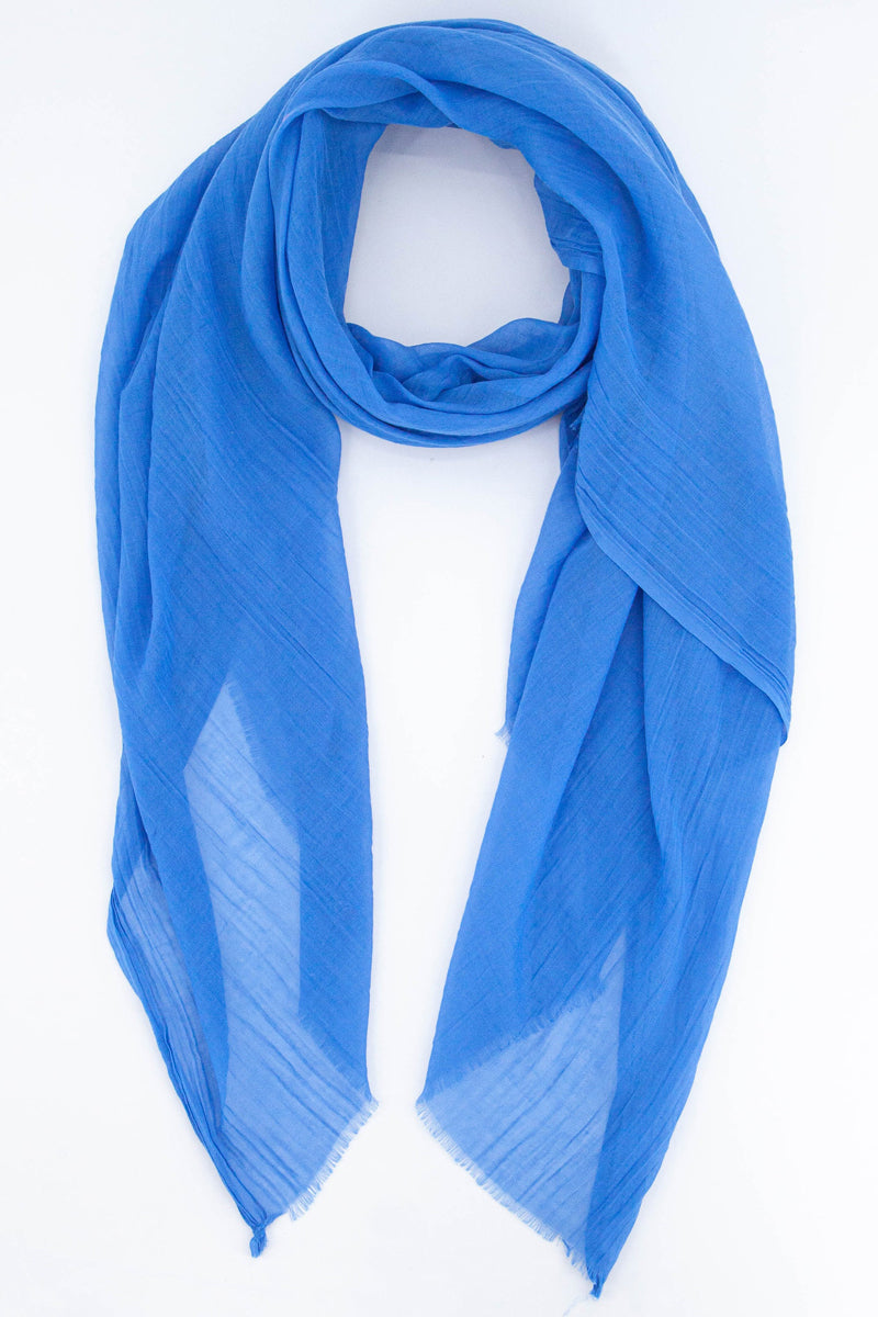 electric blue lightweight scarf