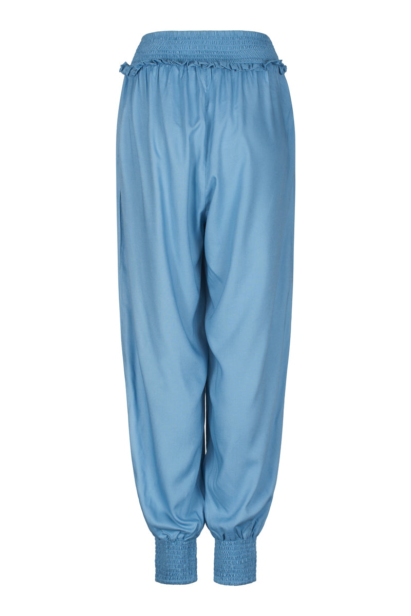Cuffed Casual Trousers in Blue