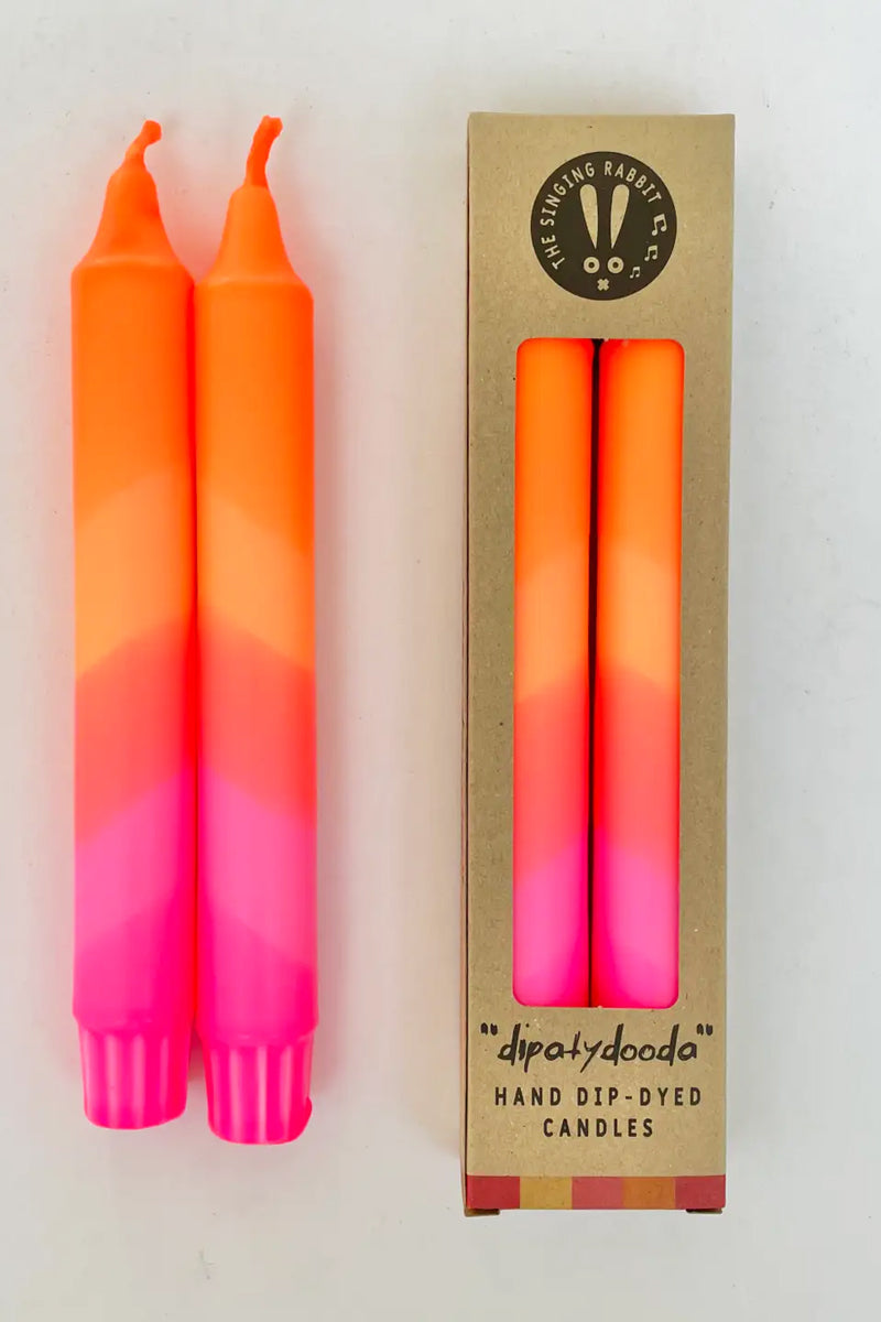 neon dinner candles