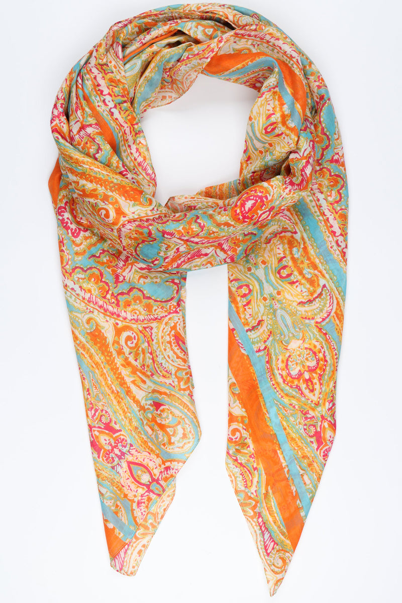 cotton paisley print scarf