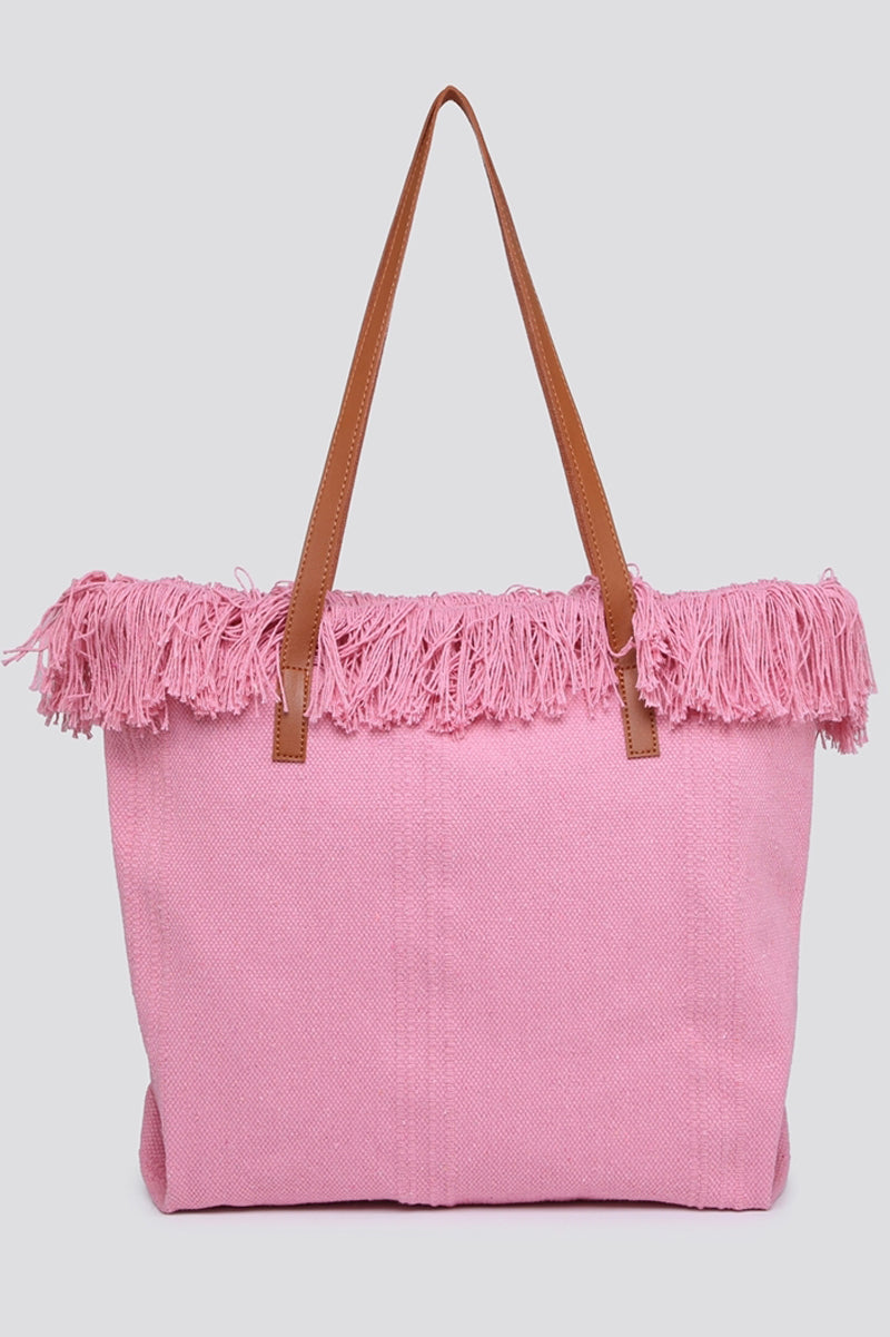 pink canvas tote bag