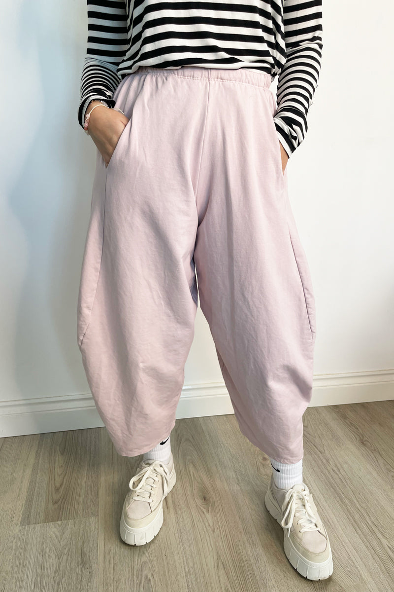 pink jersey balloon trousers