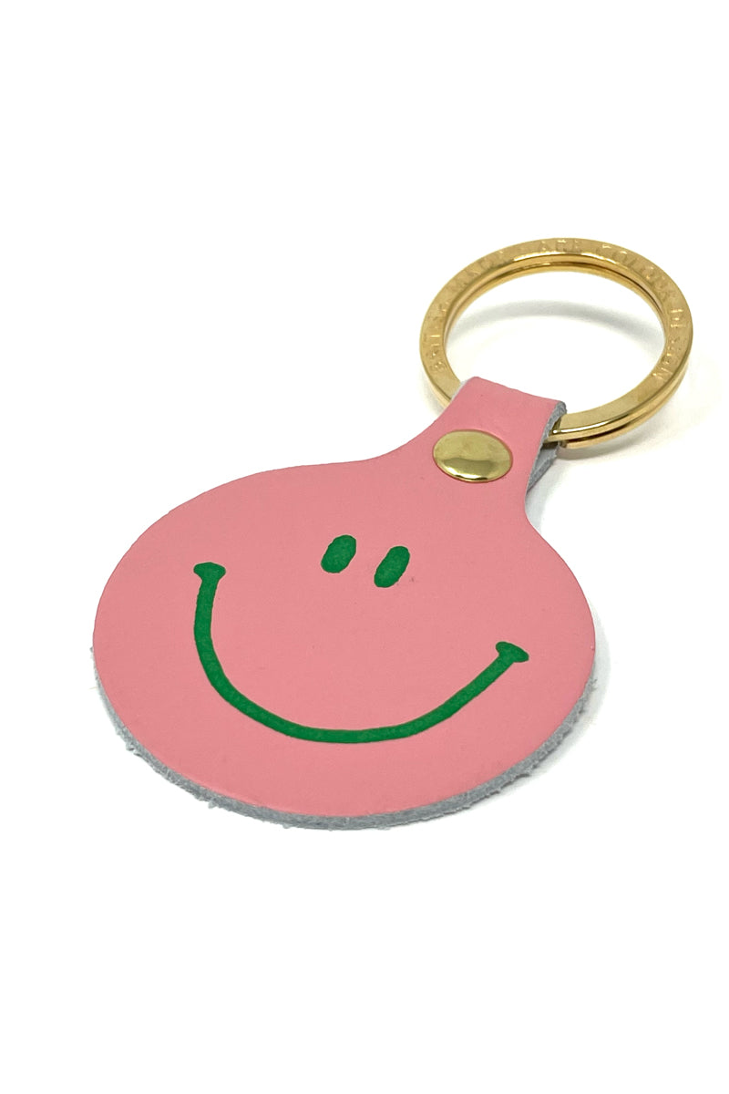 pink smiley keyring