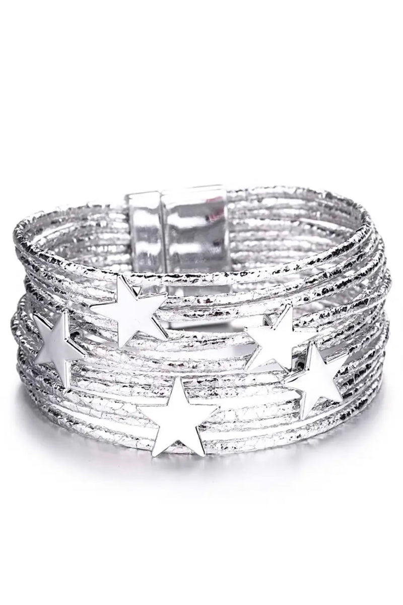 silver multi strand bracelet