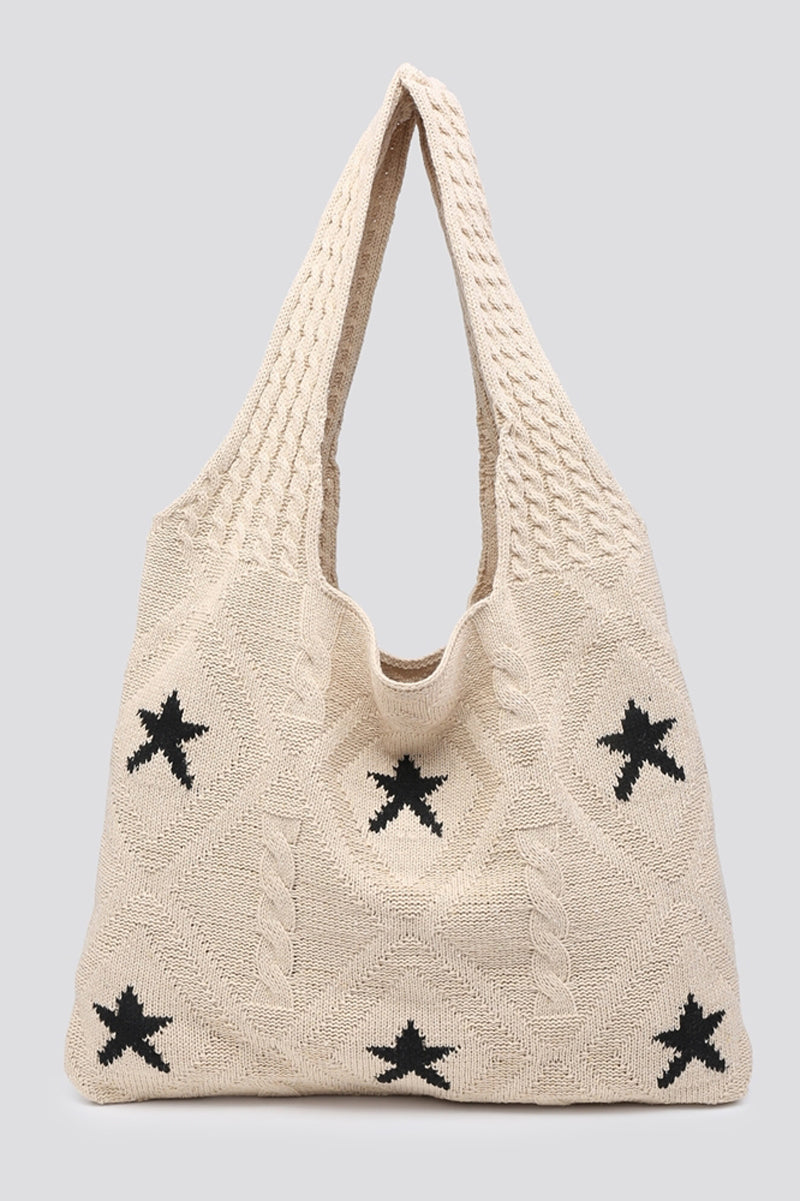knitted star shoulder bag