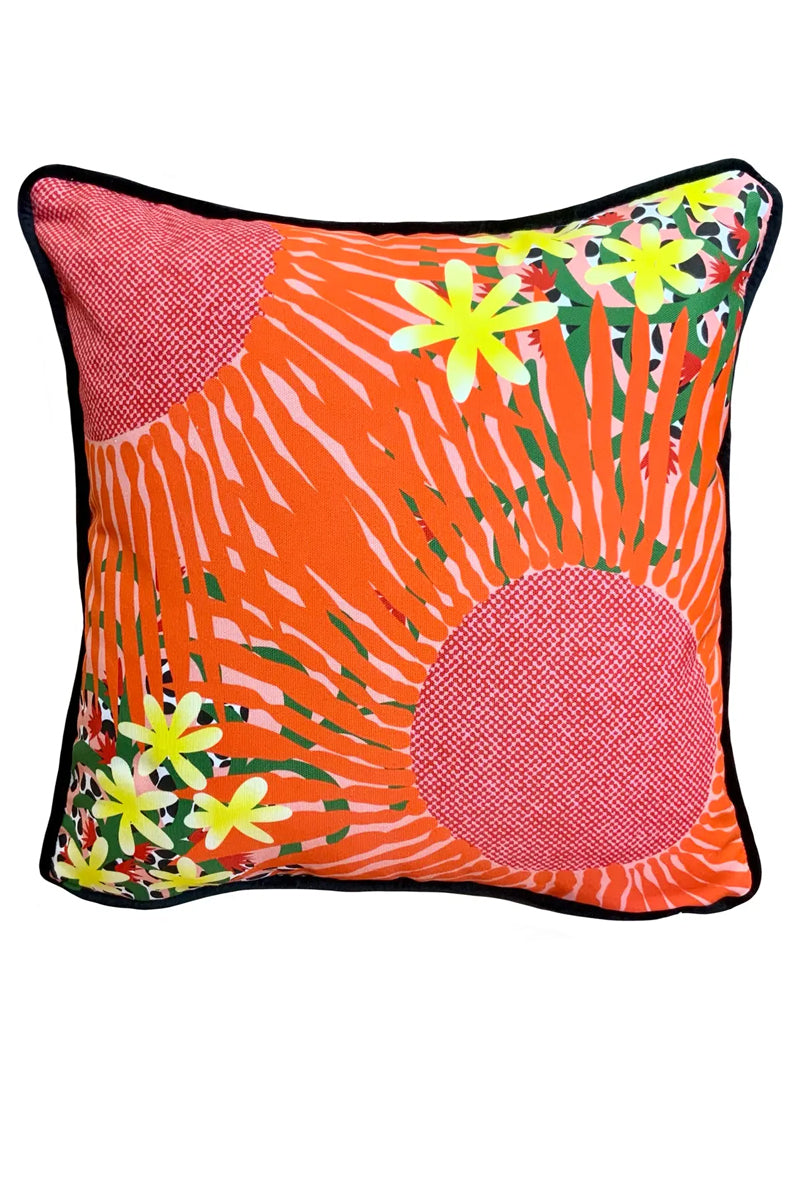 sunset flowers cushion