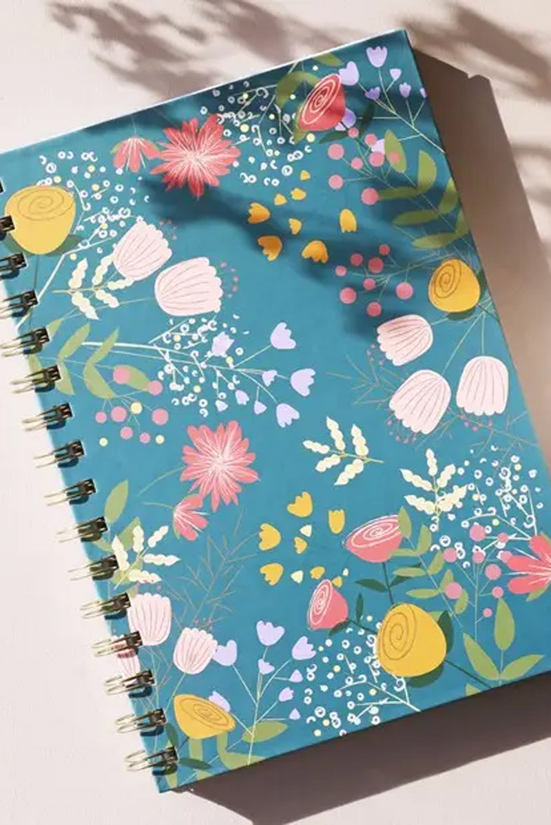 Teal floral notebook