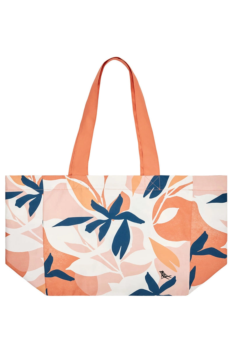 terracotta tropics-floral-tote-bag