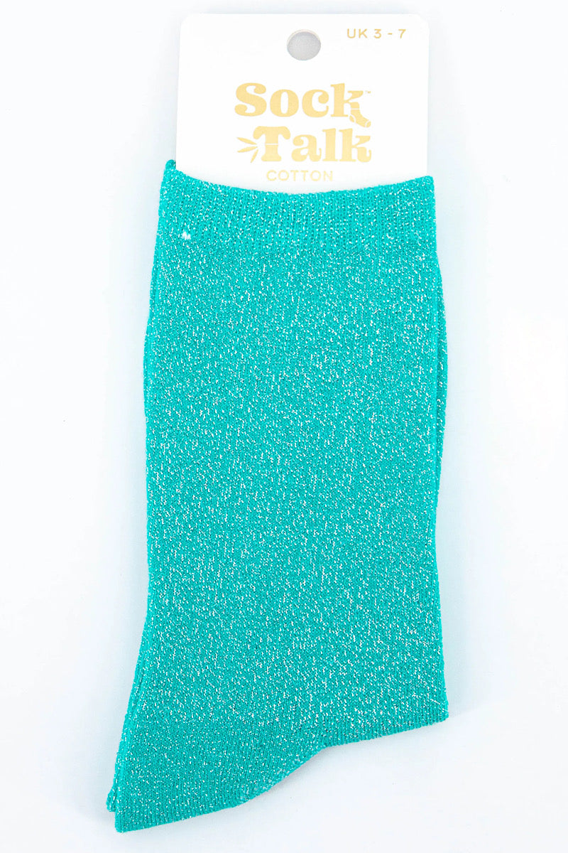 turquoise glitter socks