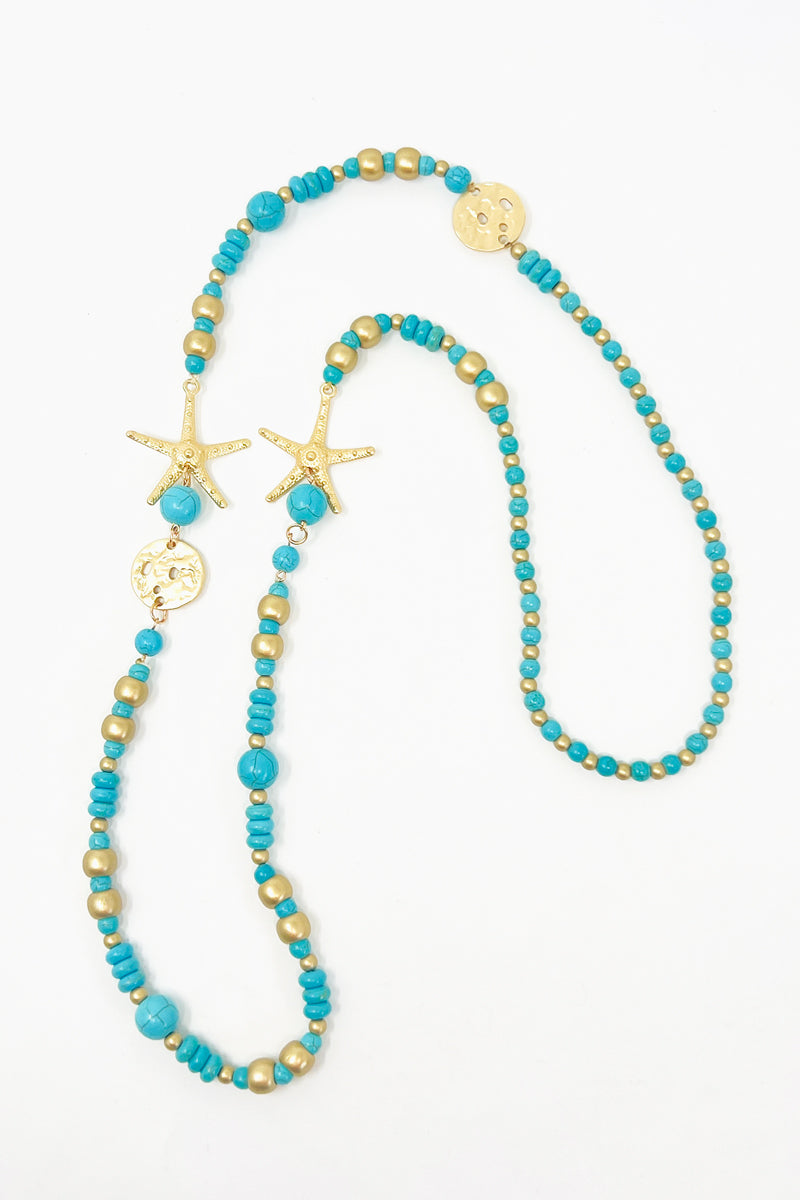 Turquoise summer star bead